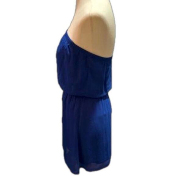 ⭐️ Express Chiffon Strapless Blue Dress Summer Lightweight Sleeveless Colorful - Picture 3 of 9